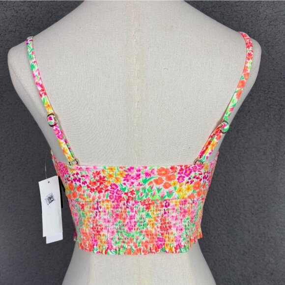 Salt + Cove Juniors' Sun Garden Smocked Cami Bikini Top Multicolor Small NWT's. - Picture 5 of 8